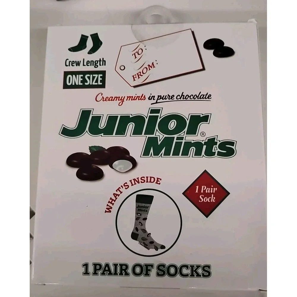 Junior Mints Socks Novelty Socks Candy Crew Sockopath Tootsie w/ Gift Box Unisex